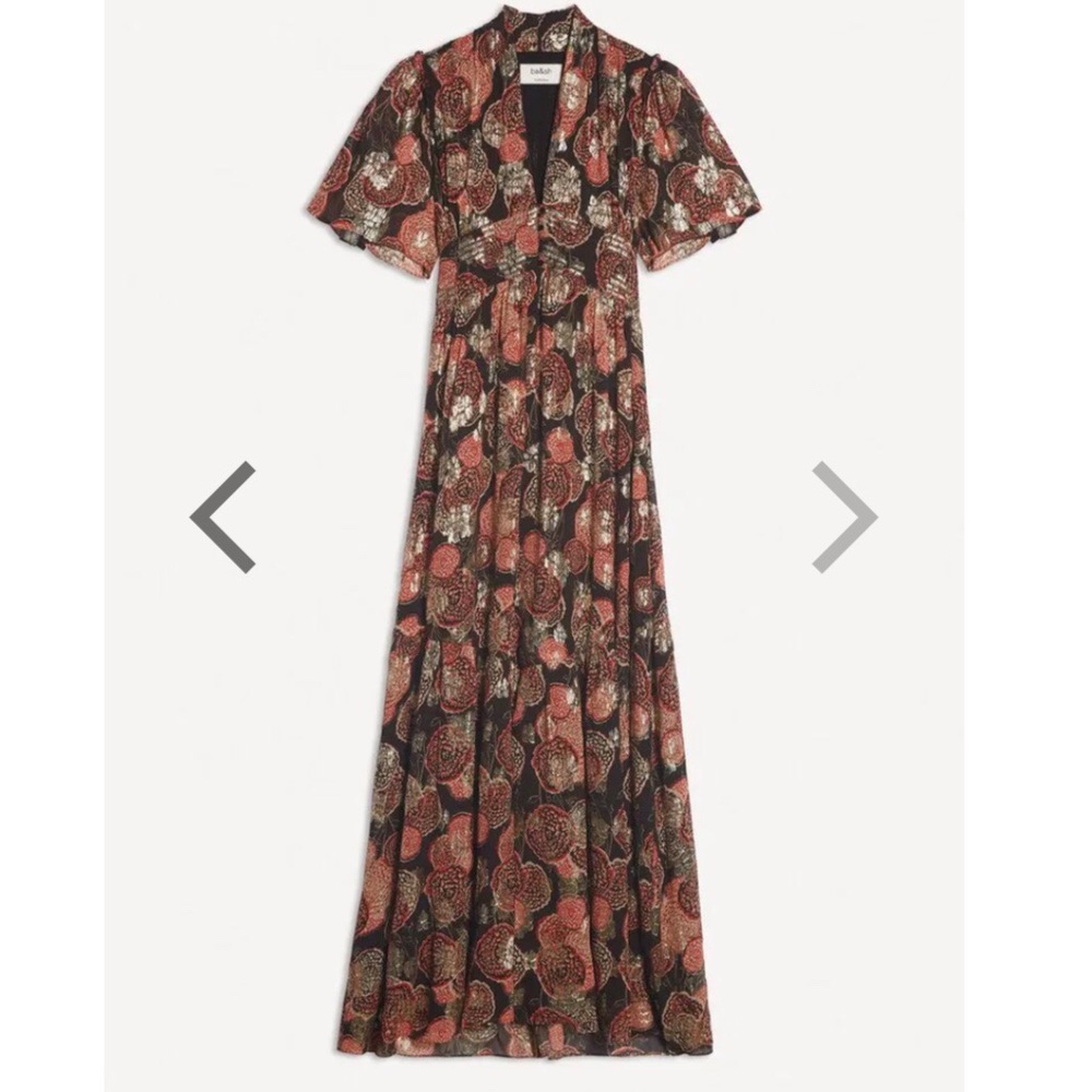ba&sh Floral Maxi Dress - Black and Red - Picture 5 of 12
